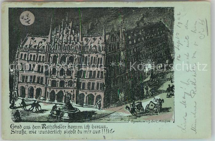 Muenchen Bayern Karikatur Ratskellerbesuch