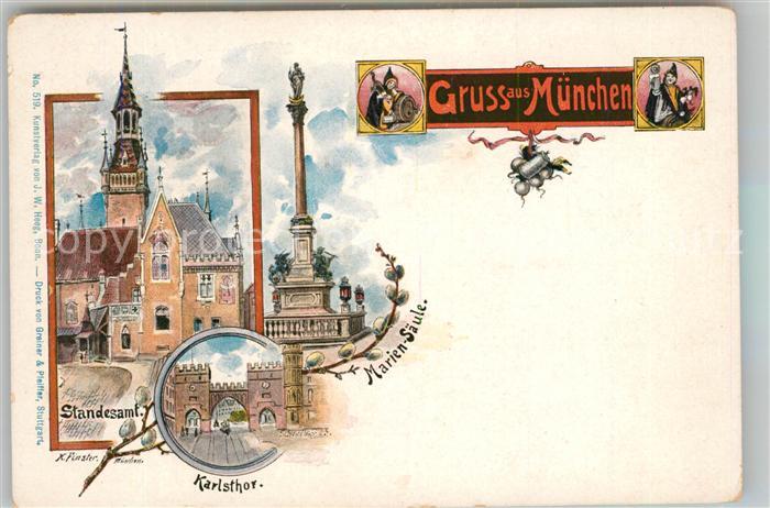 Muenchen Bayern Standesamt Mariensaeule Karlstor