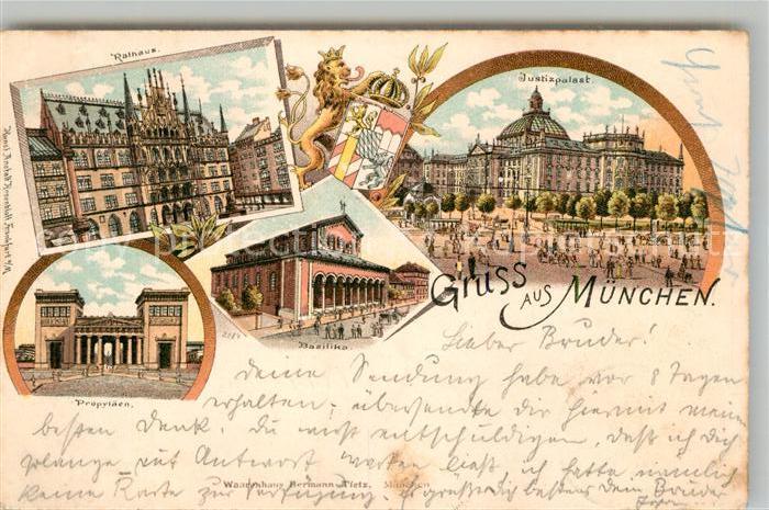 Muenchen Bayern Justizpalast Basilika Rathaus Propylaeen