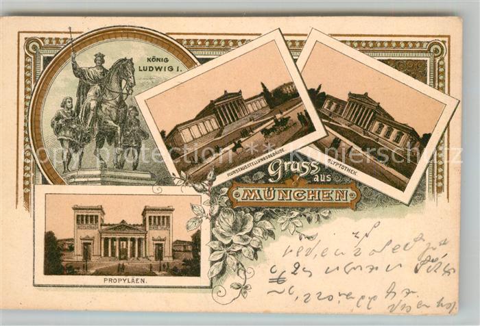 Muenchen Bayern Kunstausstellungsgebaeude Propylaeen Denkmal Koenig Ludwig I