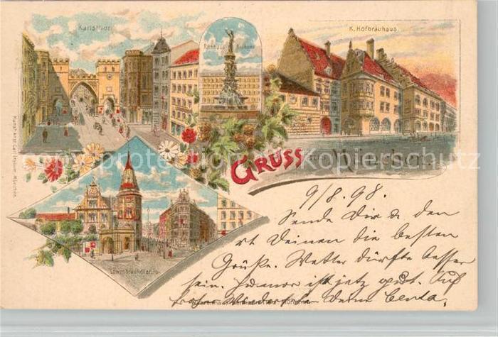 Muenchen Bayern Hofbraeuhaus Loewenbraeuhaus Karlstor