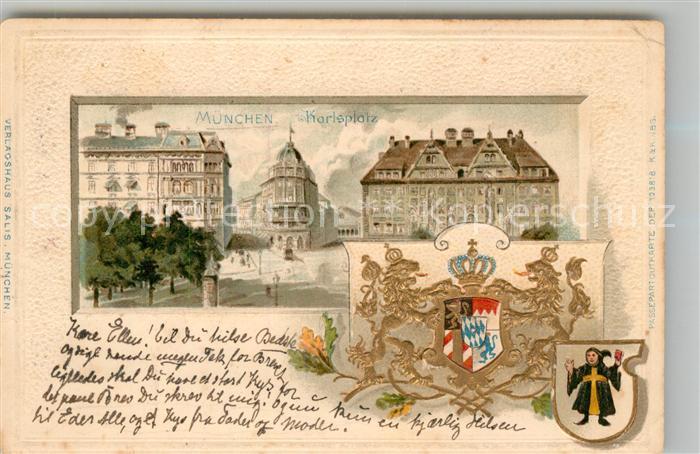 Muenchen Bayern Karlsplatz Bayrisches Wappen Stadtwappen