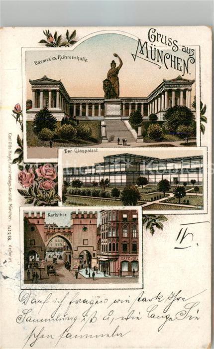 Muenchen Bayern Bavaria Ruhmeshalle Glaspalast Karlstor