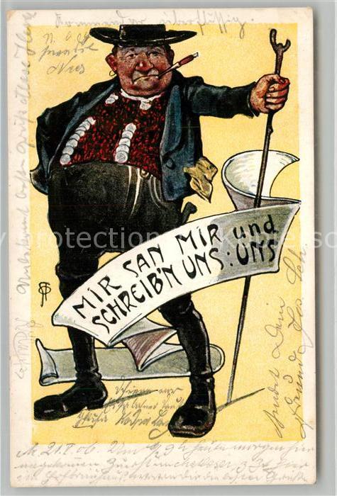 Muenchen Bayern Mir san mir Karikatur Hofbraeuhausstempel