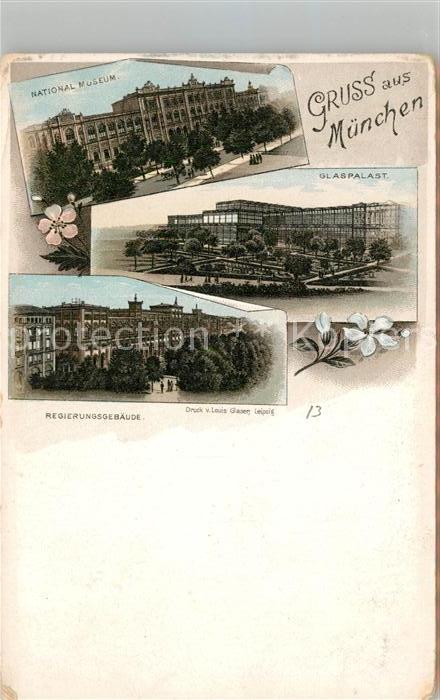 Muenchen Bayern National Museum Glaspalast Regierungsgebaeude