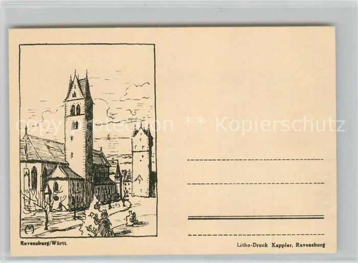 Ravensburg Wuerttemberg Muenster Kuenstlerkarte