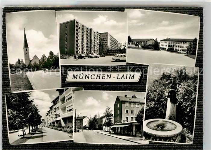 Laim Stadtansicht Kirche Brunnen Denkmal