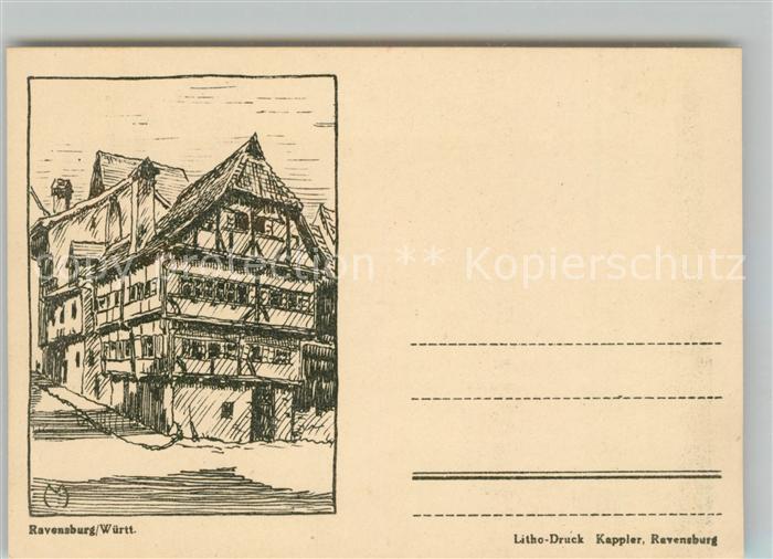 Ravensburg Wuerttemberg Fachwerkhaus Federzeichnung