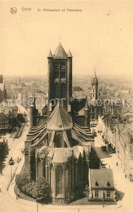 Gent Gand Flandre St Niklaaskerk en Panorama