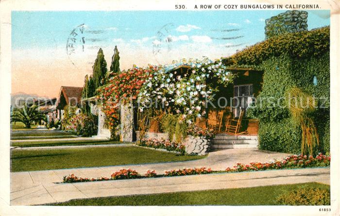 California US-State A Row of Cozy Bungalows