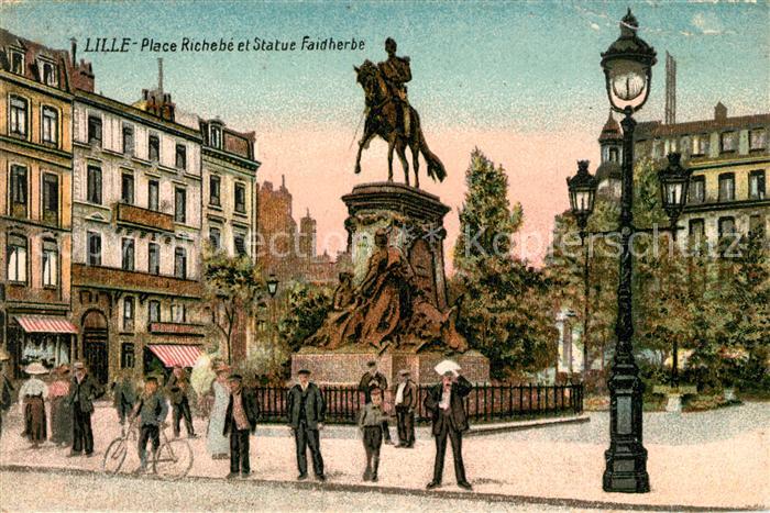 Lille Antwerpen Place Richebe et Statue Faidherbe