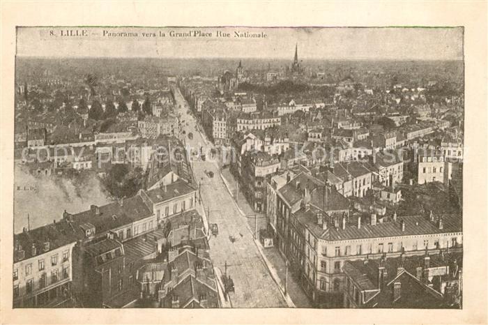 Lille Antwerpen Panorama ver la Grand Place Rue Nationale