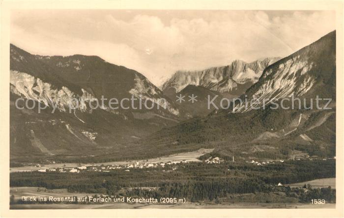 Ferlach Kaernten und Koschutta Blick ins Rosental
