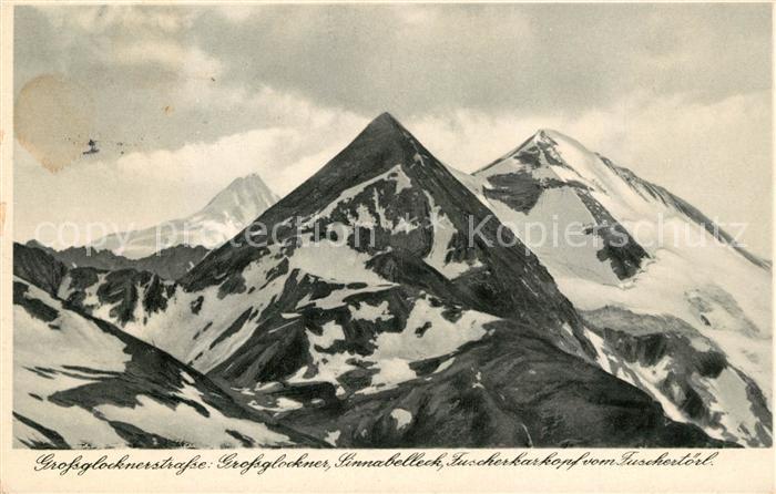 Grossglockner mit Sinnabelleck Fuscherkarkopf vom Fuschertoerl