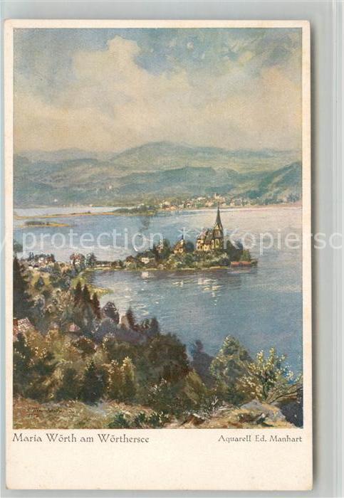 Maria Woerth Woerthersee Panorama Aquarell