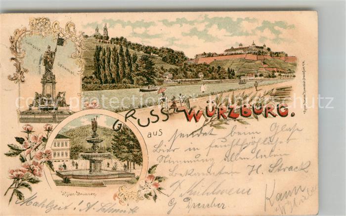 WueRZBURG Bayern Luitpold Denkmal Kilian Brunnen