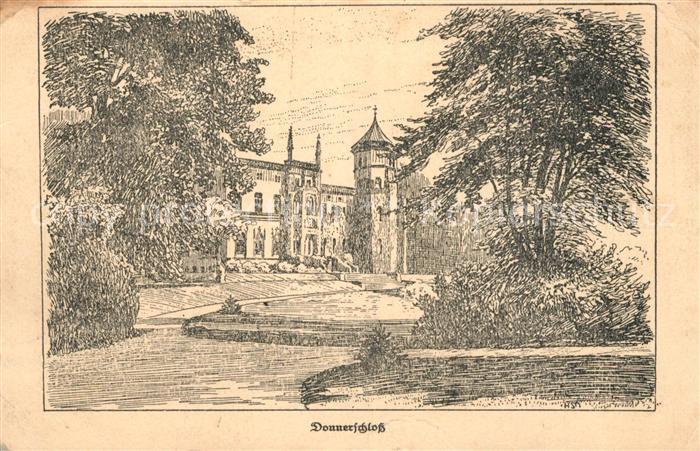 Altona Hamburg Donnerschloss Zeichnung Kuenstlerkarte