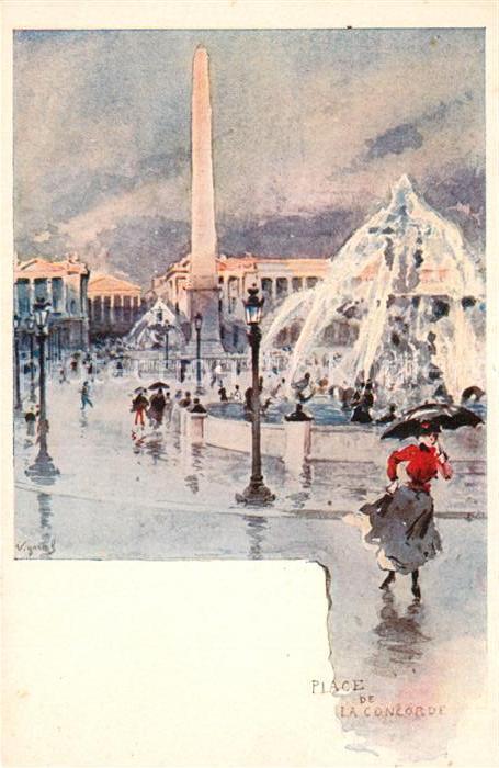 Paris Place de la Concorde Kuenstlerkarte