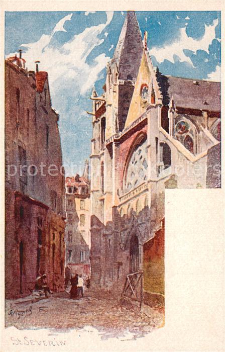 Paris Eglise Saint Severin Kuenstlerkarte