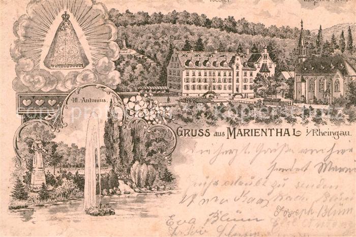 Marienthal Kloster Rheingau Kloster Kirche Hl Antonius Gnadenbild Litho