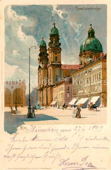Muenchen Bayern Theatinerkirche Kuenstlerkarte
