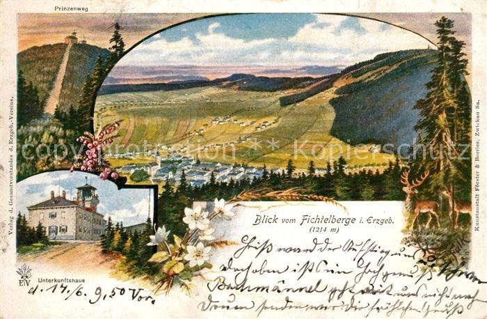 Oberwiesenthal Erzgebirge Panorama Blick vom Fichtelberg Prinzenweg Unterkunftsh