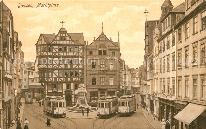 Giessen Lahn Marktplatz Denkmal Strassenbahn
