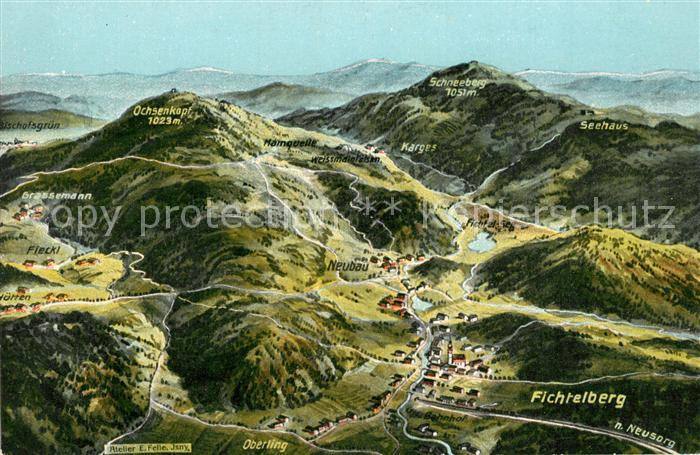 Oberwiesenthal Erzgebirge Fichtelberg und Umgebung aus der Vogelperspektive