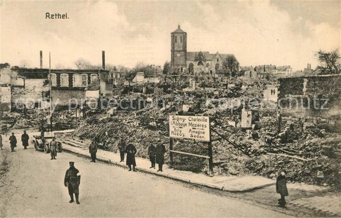 Rethel Ardennes Ruinen Trümmer 1. Weltkrieg