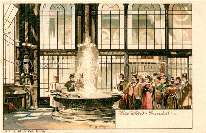 Karlsbad Eger Sprudel Kuenstlerkarte