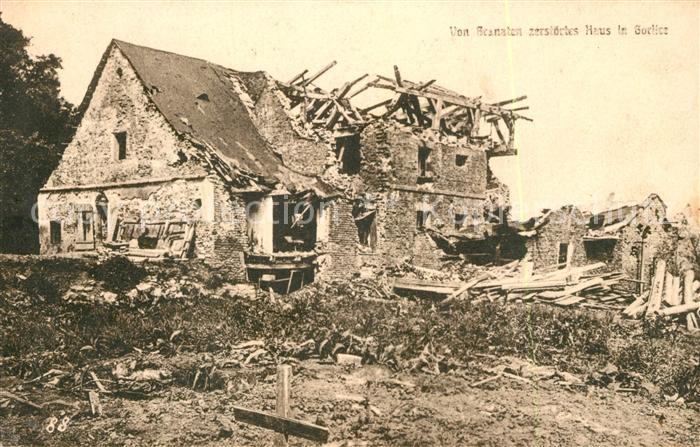 Gorlice Von Granaten zerstoertes Haus