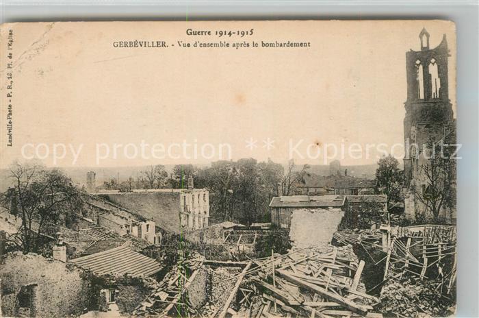Gerbeviller la Martyre Apres le bombardement Grande Guerre 191