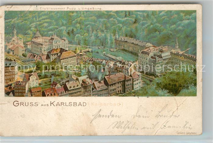 Karlsbad Eger Etablissement Pupp und Umgebung