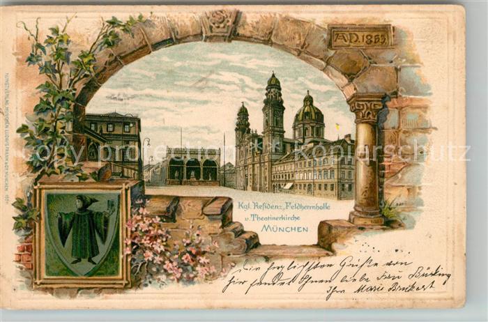 Muenchen Bayern Koenigliche Residenz Feldherrnhalle Theatinerkirche