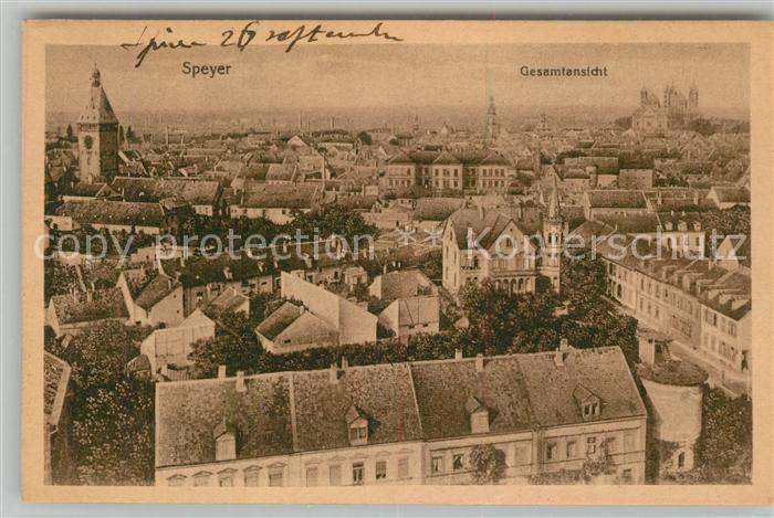 Speyer Rhein Gesamtansicht mit Dom