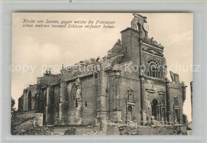 Servon Seine-et-Marne Kirche Truemmer 1. Weltkrieg