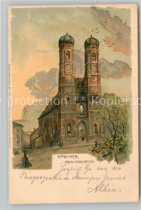 Muenchen Bayern Frauenkirche Litho