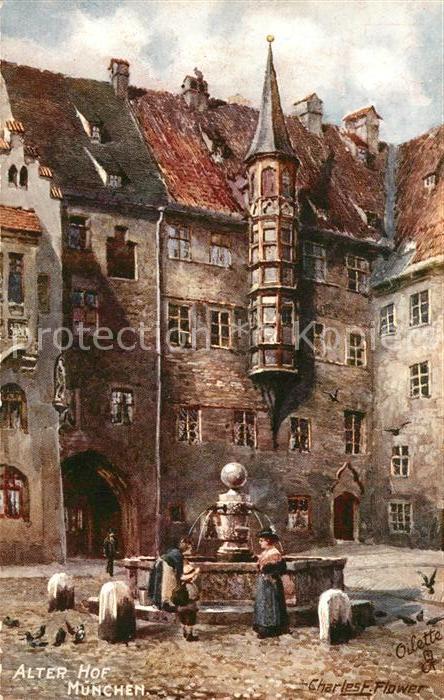 Verlag Tucks Oilette Nr. 614 B München Alter Hof Charles E. Flow