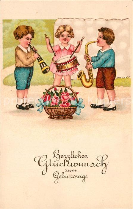 Geburtstag Kinder Rosen Trommel Saxophon Klarinett