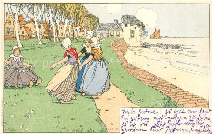 Trachten Holland Künstlerkarte Veere