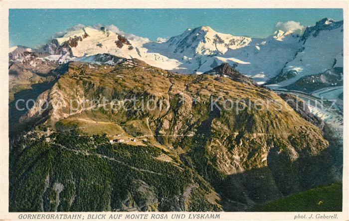 Foto Gaberell J. Nr. 4175 Gornergratbahn Monte Rosa Lyskamm