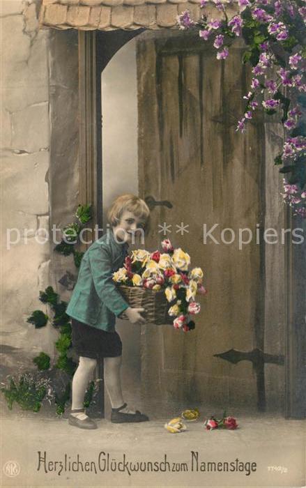 Foto NPG Nr. 7742/2 Geburtstag Kind Rosen