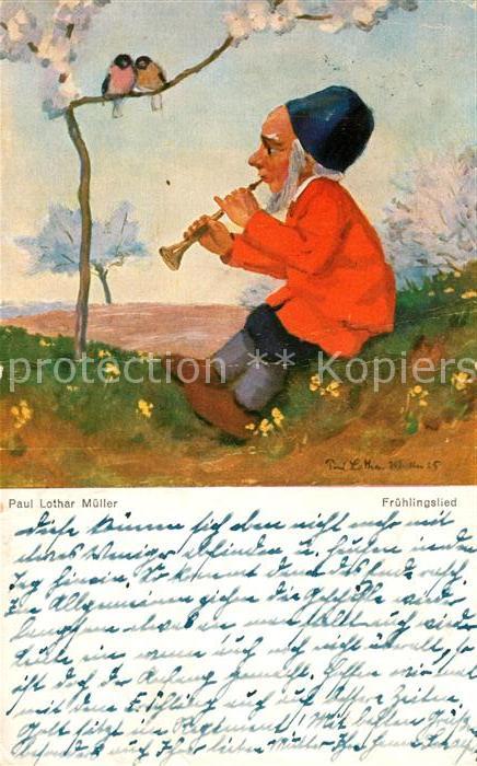 Kuenstlerkarte Paul Lothar Müller Frühlingslied