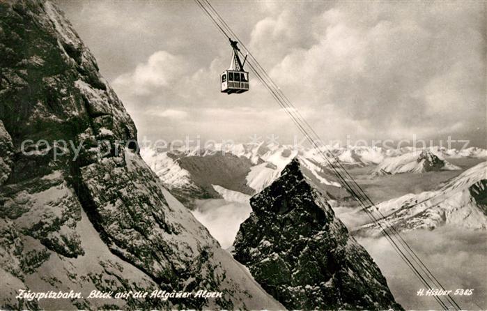 Foto Huber H. Nr. 5385 Seilbahn Zugspitzbahn Allgäuer Alp