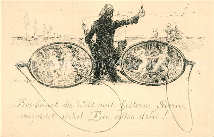 Kuenstlerkarte Hans Volkert Die rosige Brille