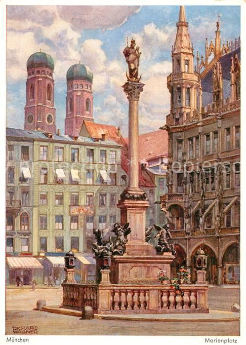 Wagner Richard Kuenstler München Marienplatz