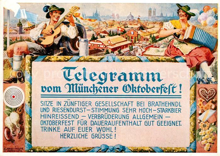 Oktoberfest München Telegramm Gitarre Handharmonika