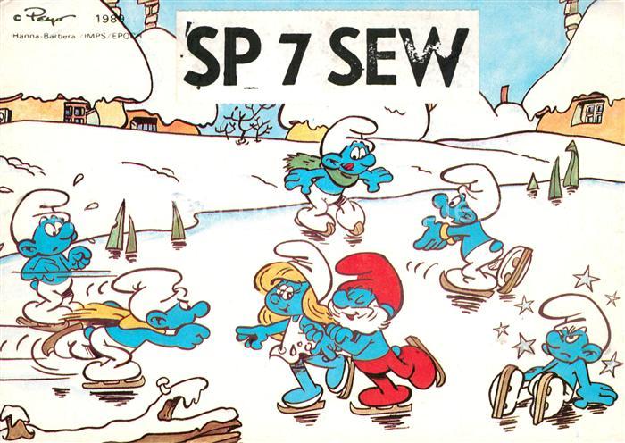 Fernsehen TV Schlümpfe Schlittschuhlaufen Smurfy