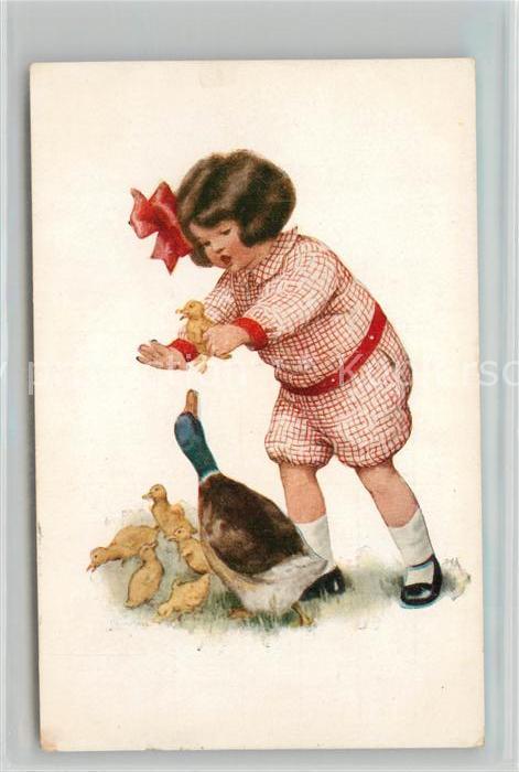 Kinder Child Enfants Gänse Küken