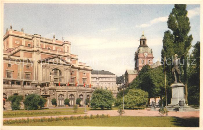 Stockholm Koenigliche Oper Karl XII Statue Jacobs Kyrka